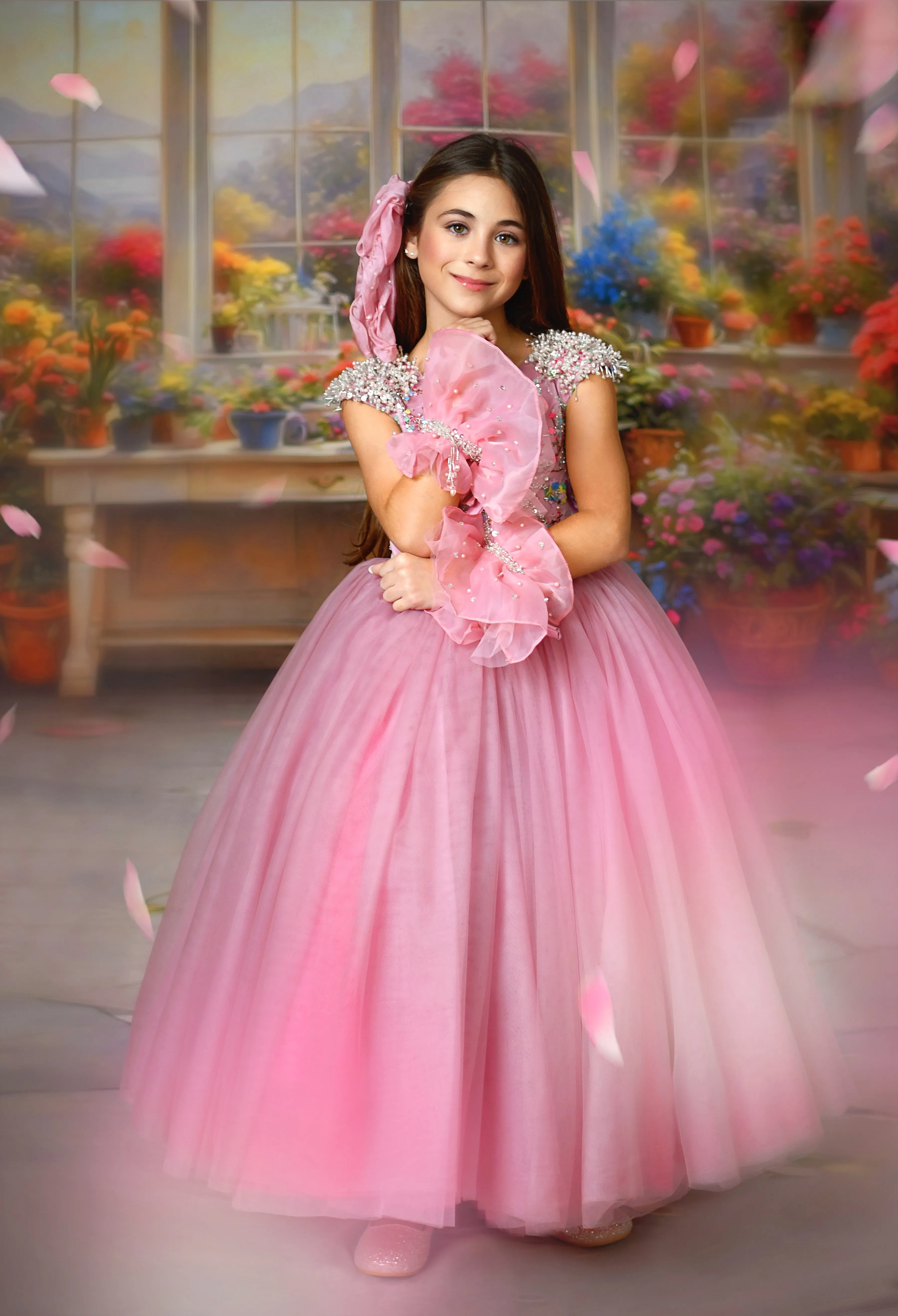 Asha Gown | Floor-Length Gown and Detachable tulle wristlet  4 year - 5 year