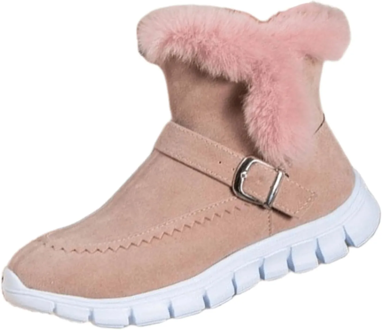 Boots For Women Ankle Booties With Fur Lined Snow Boots Anti-Slip Outdoor Winter Boots Warm Comfortable Loafers Shoes