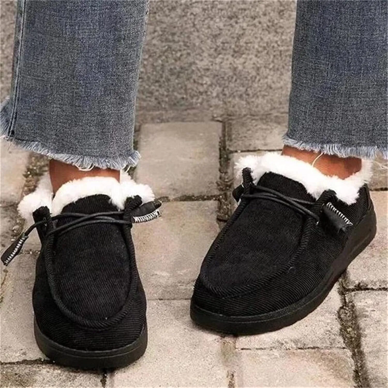 Cute Winter Boots For Women Fashion Snow Ankle Booties Fur Lining Warm Casual Comfortable Fuzzy Loafers Shoes 2024