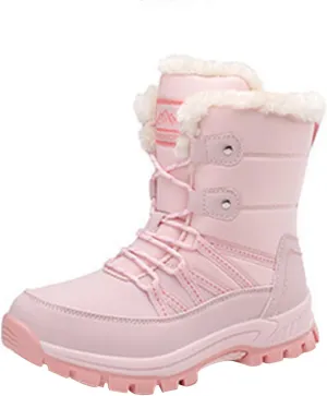 Insulated Hiking Boots Women aterproof Non-Slip Ankle Booties Fu Lined Winter Walking Shoes For Men