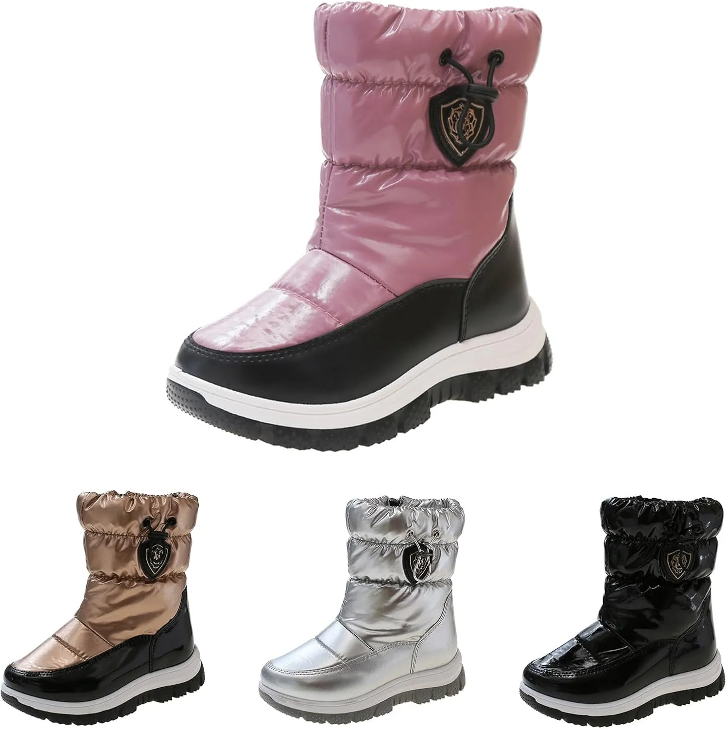 Insulated Snow Boots for Kids Waterroof Winter Comfortable Mid Calf Thicken Warm Outdoor Hiking Sport Sneakers