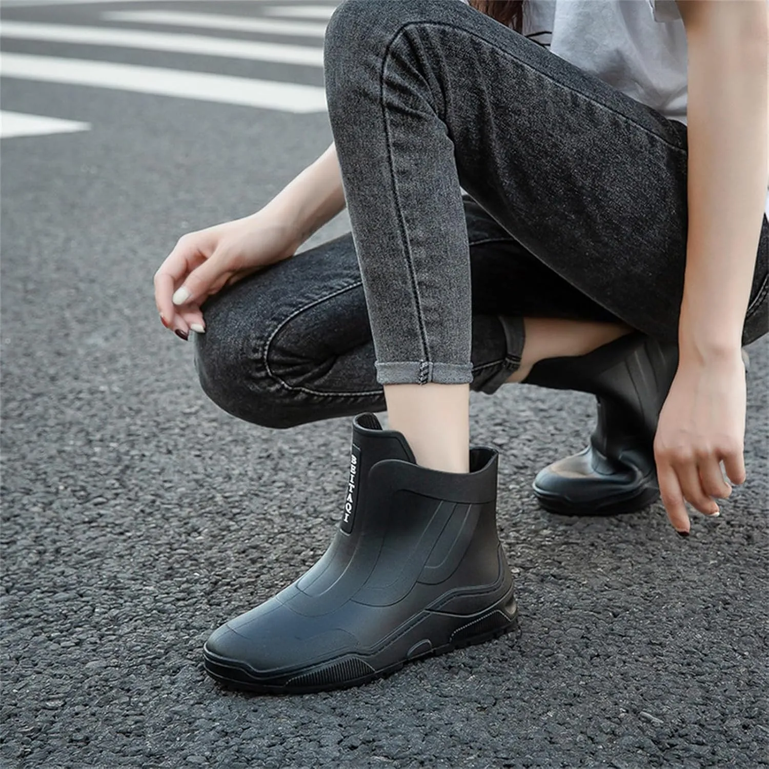 Shoe Cover Snow Rain Boots Water Shoes Couples Same Style Low Top Rubber Shoes Casual Fashion Outdoor Work Officer
