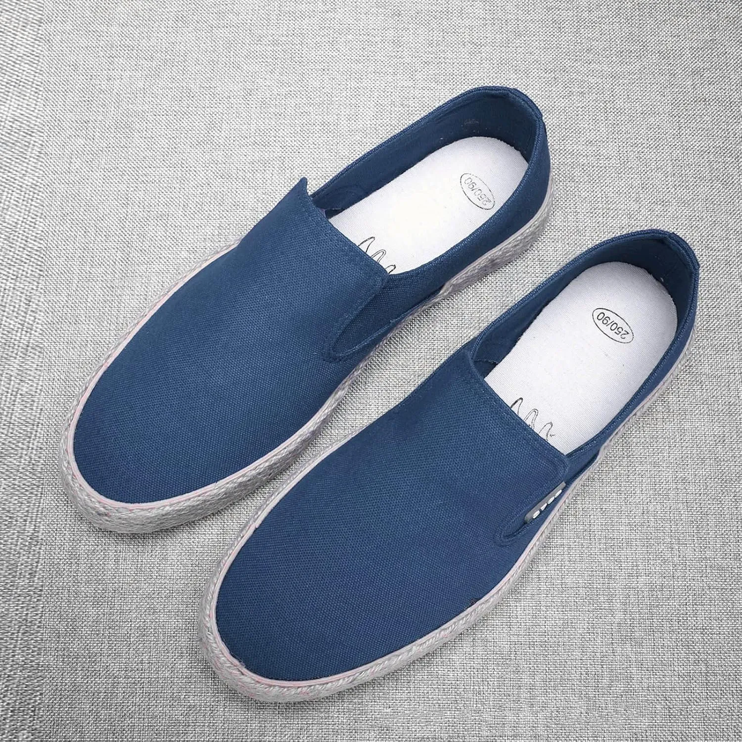 Solid Color Mens Casual Shoes Fashion Breathable Slip on Lightweight Summer Comfortable Outdoor Flat Bottom Walking Running Sneakers for Ladies